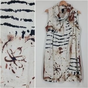 BLU9 Asymmetrical Printed Linen Dress